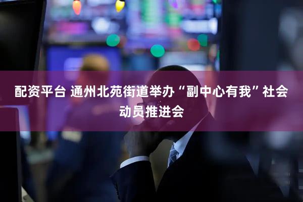 配资平台 通州北苑街道举办“副中心有我”社会动员推进会